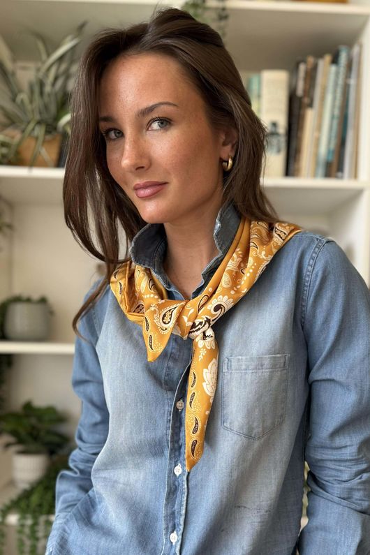 Bandana Triangle Silk Neckerchief Dijon 